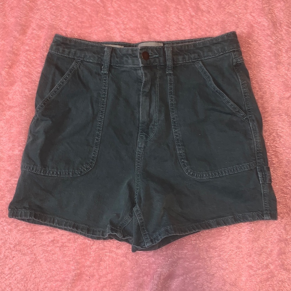 Fun Forest Green Denim Shorts
